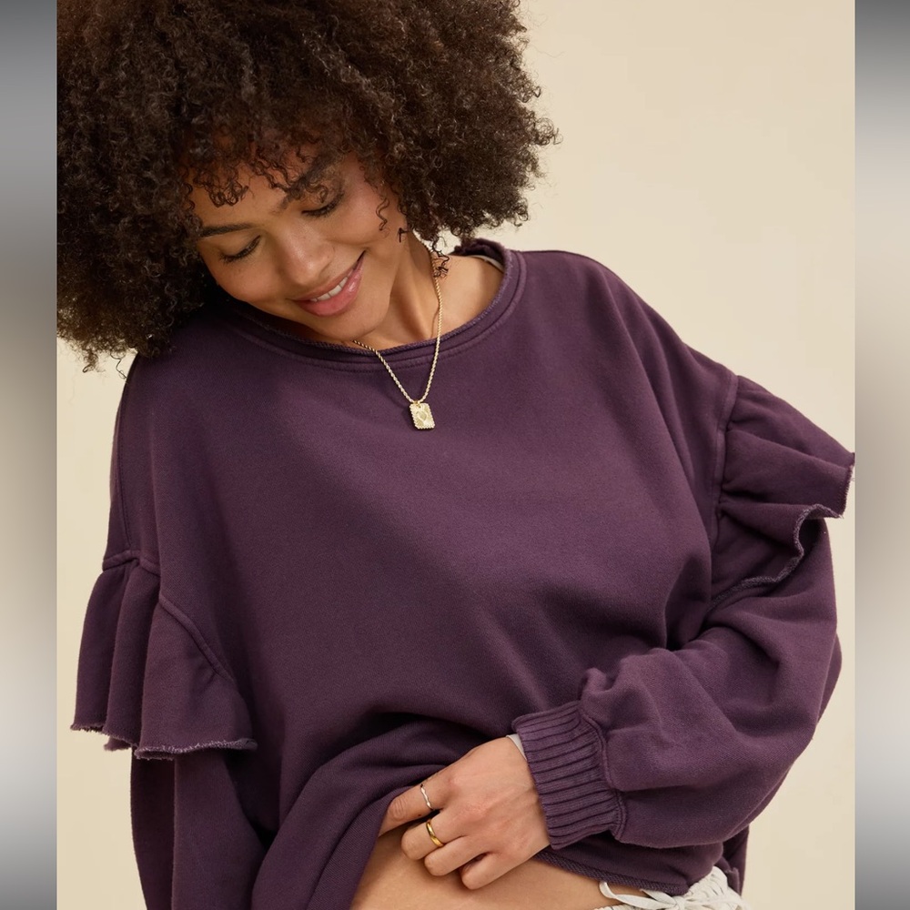 Aerie Ruffle Sleeve Sweatshirt *NWT*